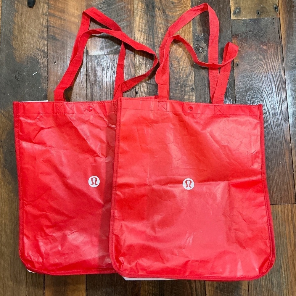 Lululemon Red Reusable Tote Bags –  SMALL AND LARGE Sizes- GENUINE